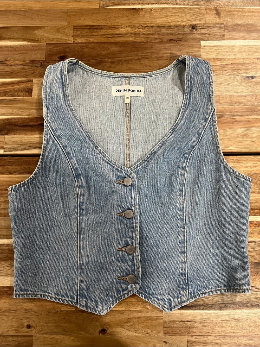 Aritzia - Denim Forum - The 90s Mia Denim Vest - Size Large - Picture 7 of 9
